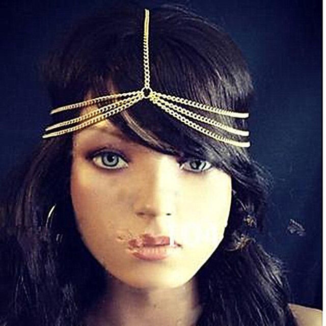  shixin® étnica cadeia de três camadas com Tessel headbands liga de ouro para as mulheres (1 pc)