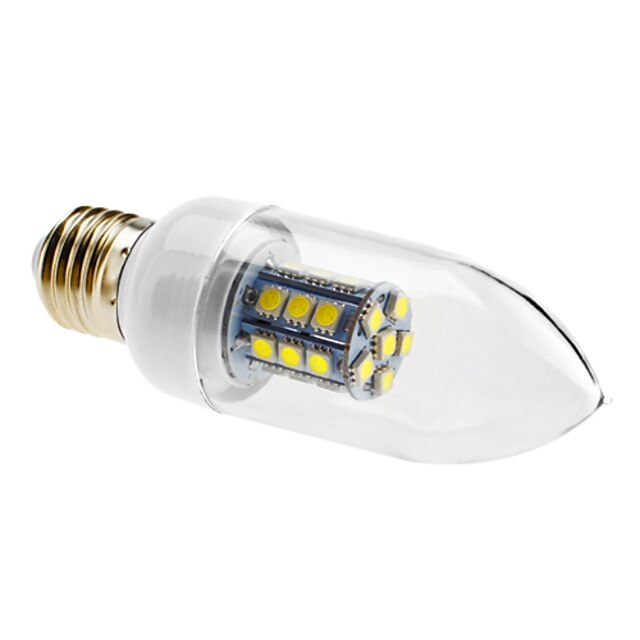  E26/E27 LED Kerzen-Glühbirnen C35 27 Leds SMD 5050 Warmes Weiß 3000lm 3000KK AC 220-240V 
