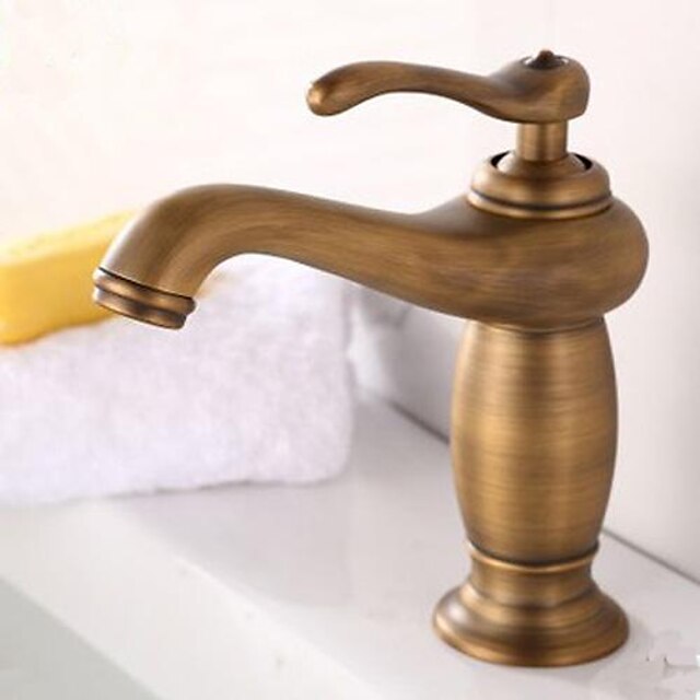  Bathroom Sink Faucet - Standard Antique Brass Centerset One Hole / Single Handle One HoleBath Taps