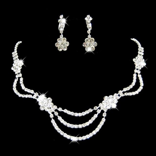  Women's Jewelry Set Include Earrings Necklaces - Alloy For Wedding Party
