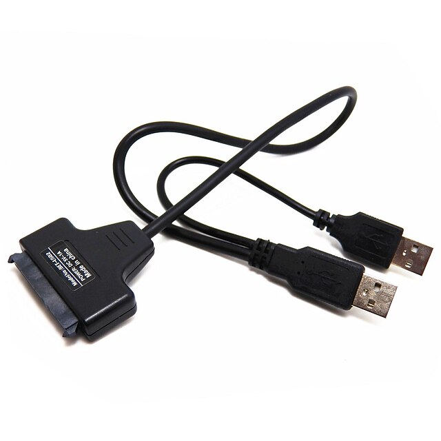  USB 2.0 naar SATA 7 +15 Pin 22pin adapter kabel voor 2.5 