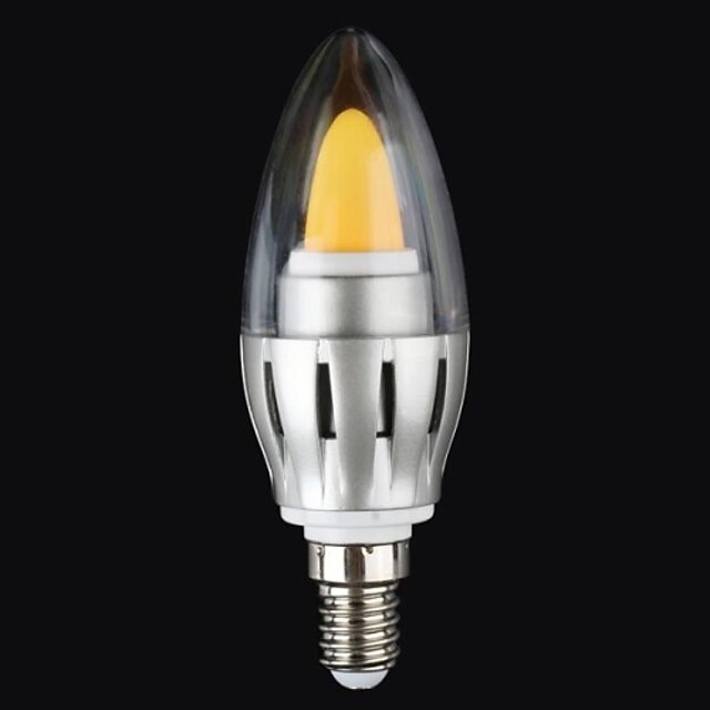  E14 5W 400LM 2700K LED Candle Style White Light Bulb (90~265V) 15000 Hours Life CE Certified-Silver