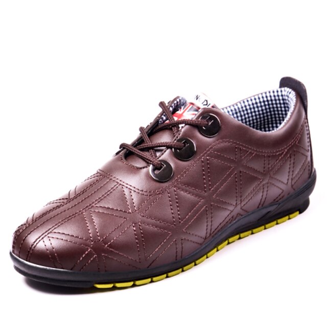  Men's Casual Office & Career Party & Evening Fall Winter Lace-up Low Heel Comfort Leatherette Black Brown Blue