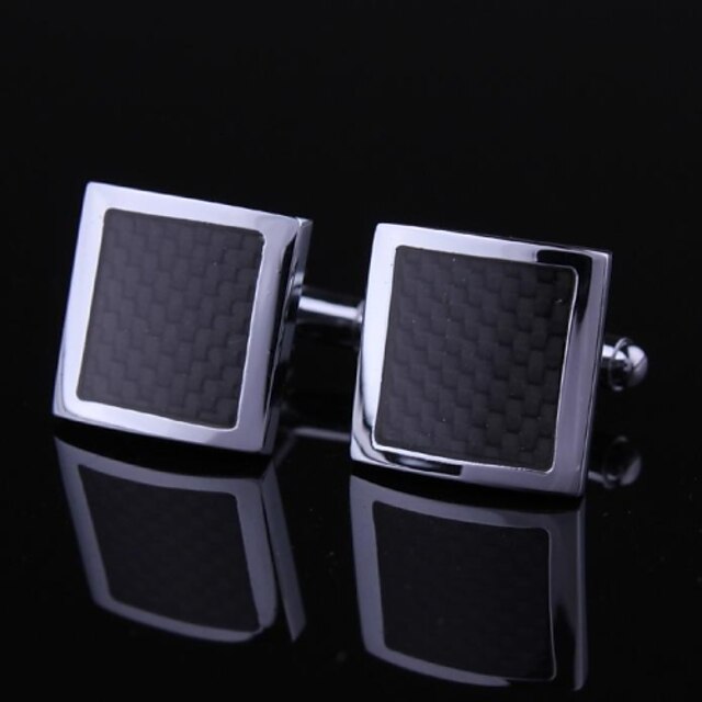  Dress Black and Silver Mens Cufflinks (1pair) Christmas Gifts