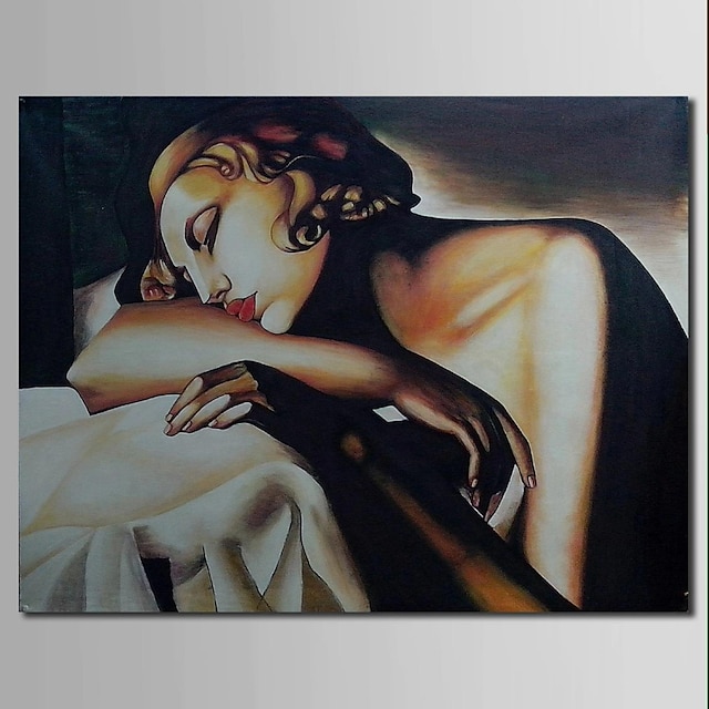  iarts®hand personas pintura al óleo pintados bella durmiente con el marco de estirado