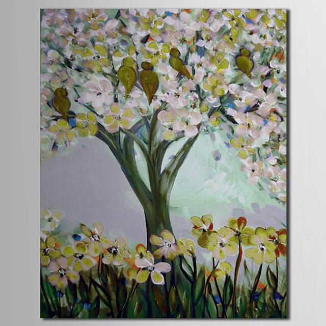 iarts®hand malované olejomalba stromy na jaře s napnuté rámem