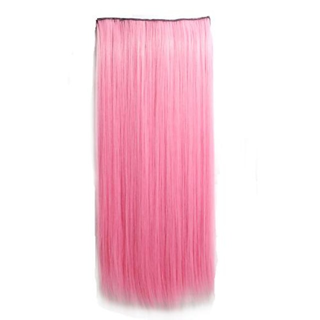  Extensions de cheveux Naturel humains Droit Cheveux Synthétiques Pièce de cheveux Rose