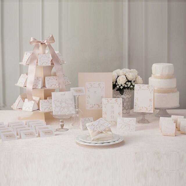  Tri-Fold Wedding Invitations Invitations Sets Floral Style Art Paper 6