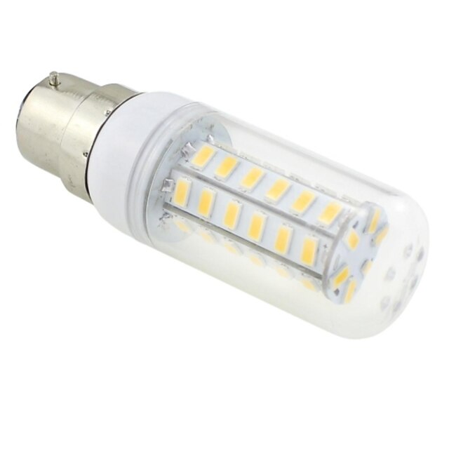  6 W LED-kornpærer 3000-3500 lm B22 T 48 LED perler SMD 5730 Varm hvit 220-240 V / RoHs