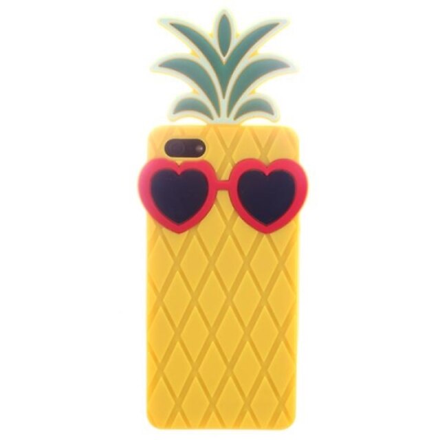  Ananas med ett par glasögon Design Silicone Soft Case för iPhone 5/5S (blandade färger)