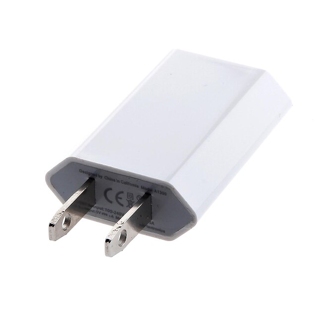  Oplader til hjemmet / Lille og mobil oplader USB oplader US Stik 1 USB-port 1 A for