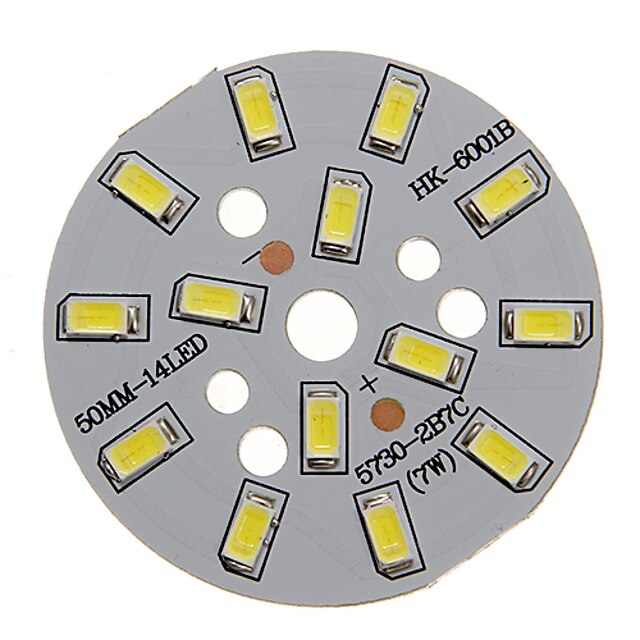  ZDM 1PC 7W 500-550LM 14 x 5730 SMD LEDs Patch LED Light Source Board Cold White Light  6000-6500 K Aluminum Substrate (DC21-24V, 300mA)