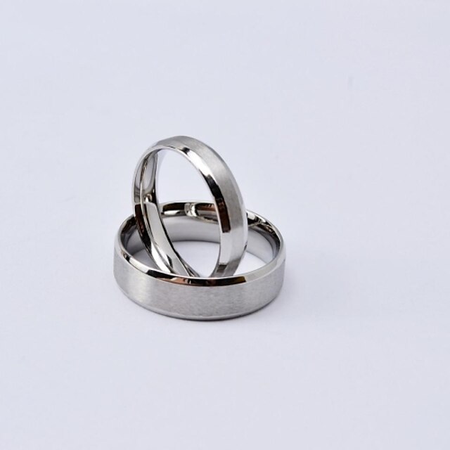  Dames Ringen voor stelletjes Zilver Titanium Staal Rond Matta Klassiek Dagelijks Causaal Kostuum juwelen