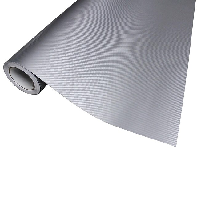  Merdia Dekoracja 3D PVC Carbon Fiber Film Motocykl Wrap Sticker-srebrny (20 x 12cm)