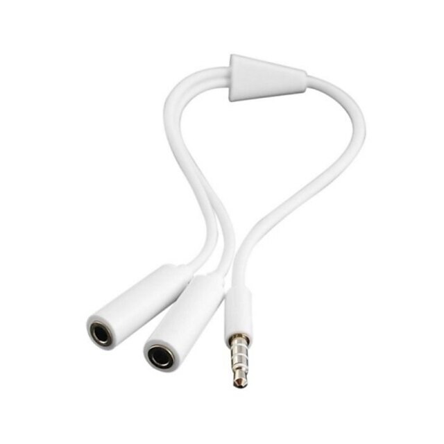  wit 3 pos. 3.5mm koptelefoon splitter jack kabel voor iPhone iPad& mp4 mp3
