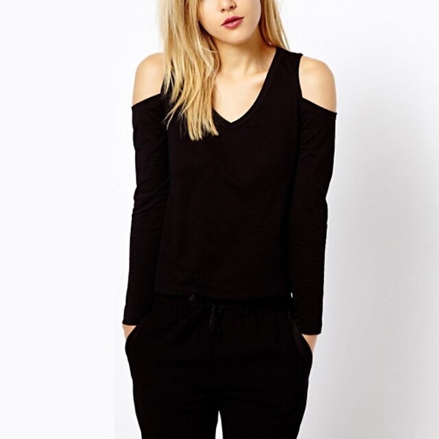  Women's Black Knit Strapless Slim T-shirt 