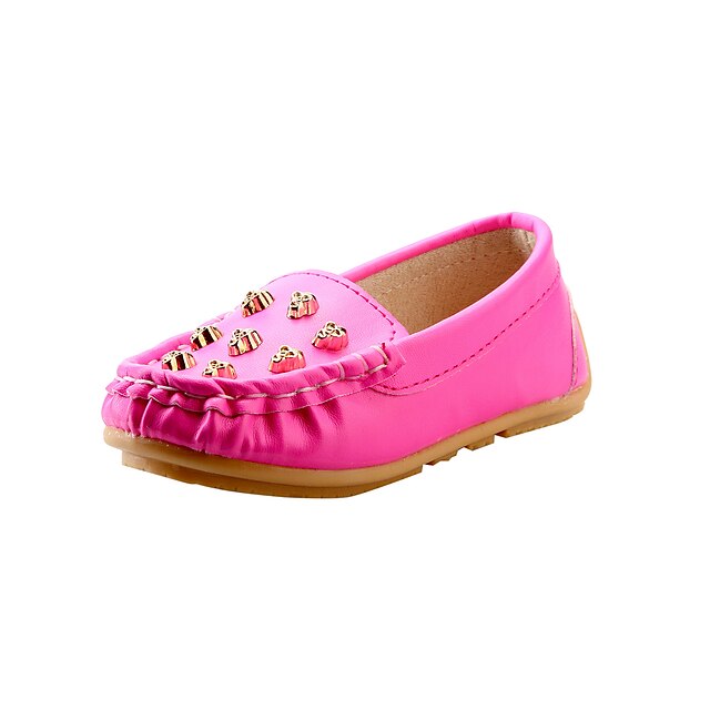  Girls' Shoes Leatherette Spring / Summer / Fall Mary Jane Boat Shoes Rivet for White / Yellow / Fuchsia