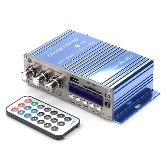  AT9008 DC12V 80W 2-kanals bas / diskant bilforstærker HiFi med USB SD FM MP3