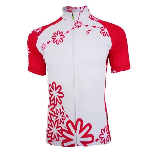  Women's Short Sleeve Bike Jersey Top, Quick Dry Breathable, Summer, Polyester Spandex