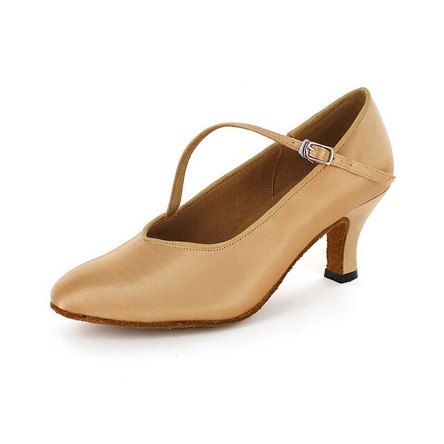  Women's Modern Shoes / Ballroom Shoes Leatherette Buckle Heel Chunky Heel Customizable Dance Shoes Brown / EU43