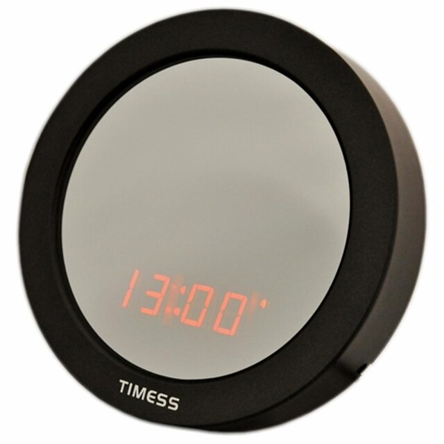  Timess™  Round Shape  LED Voice-activate Calendar SNOOZ Mirror Alarm Clock