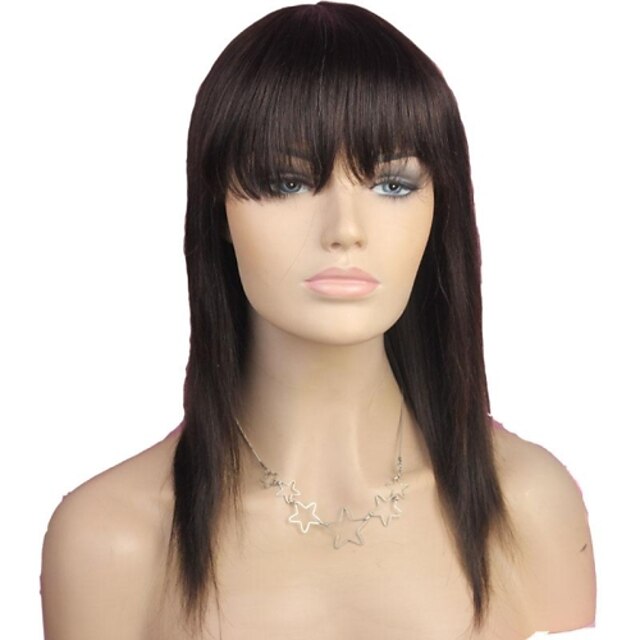  Wig style Straight Wig Natural Hairline African American Wig 100% Hand Tied Women's Long Human Hair Capless Wigs