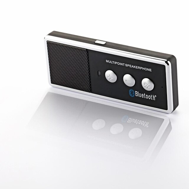  Φορητές επαναφορτιζόμενες Bluetooth V4.0 κινητό ηχείο ανοιχτής συνομιλίας Car Kit - Μαύρο + Ασημένιο