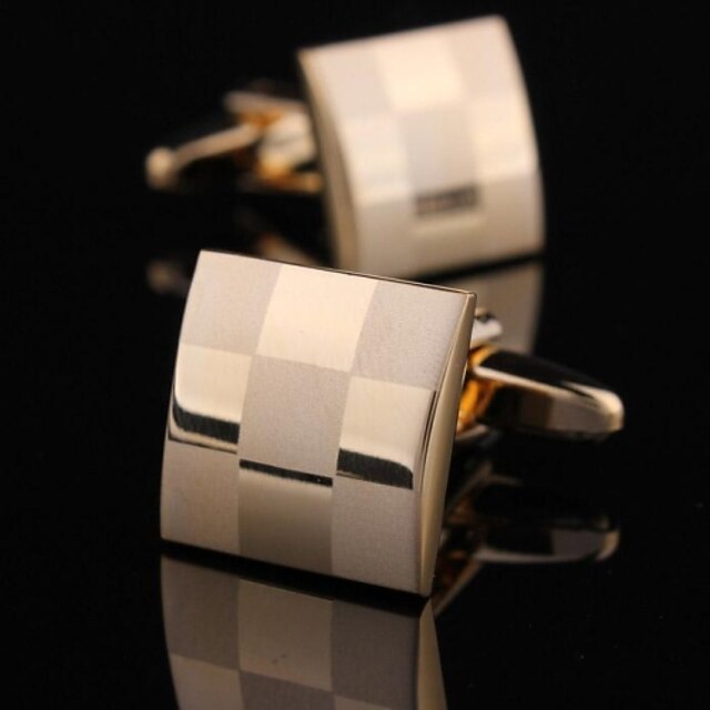  Gold / Screen Color Cufflinks Party / Work Men's Costume Jewelry For