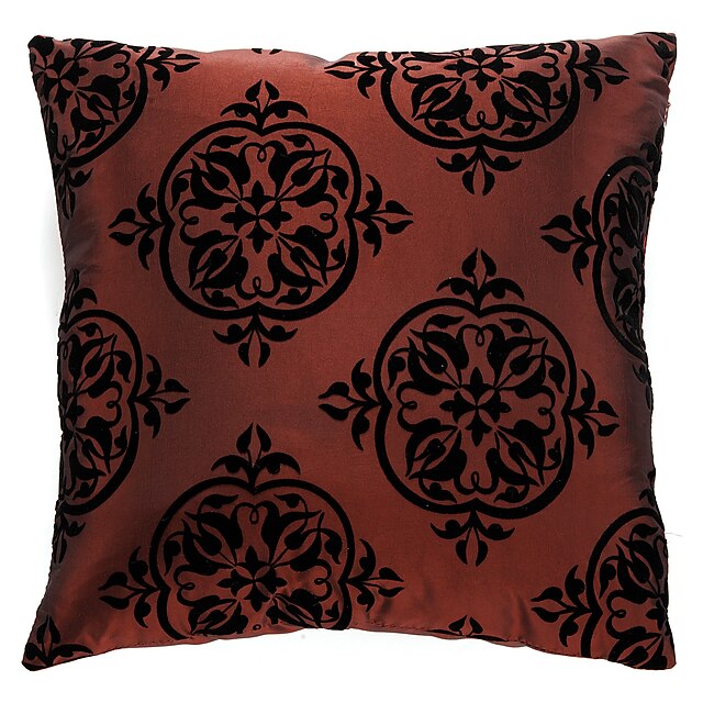  1 pcs Polyester Pillow Cover, Embellished&Embroidered Antique Square Zipper Traditional Classic