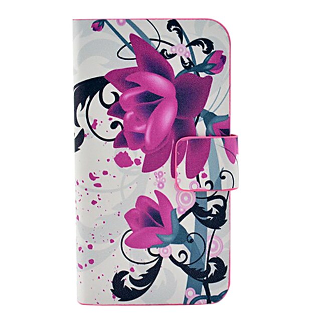  Pretty Flower Pattern Full Body Leather Tpu Case for iPhone 4/4S