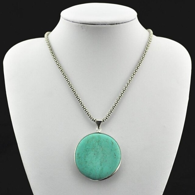  Women's Pendant Necklaces Circle Geometric Gem Turquoise Alloy Jewelry For Party Daily