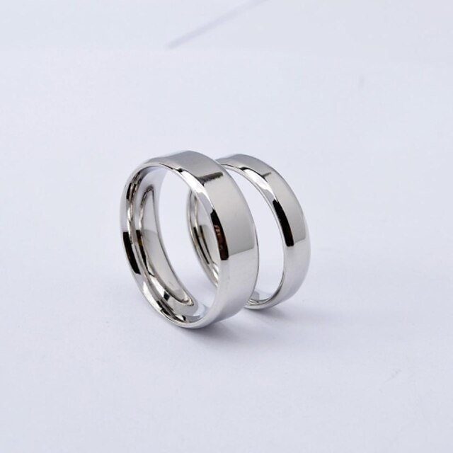  Pánské Dámské Snubní prsteny Stříbrná Titanová ocel Kulatý minimalistický styl Evropský Denní Ležérní Kostýmní šperky