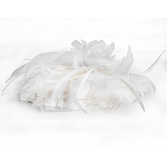  Flax And Tulle Wedding/Special Occasion/Casual Hats With Feather