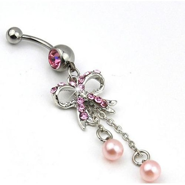  Navel Ring / Belly Piercing - Perly, Napodobenina perel, Umělé diamanty Motýlek Luxus Dámské Tělové ozdoby Pro Denní / Ležérní / Růžová perla