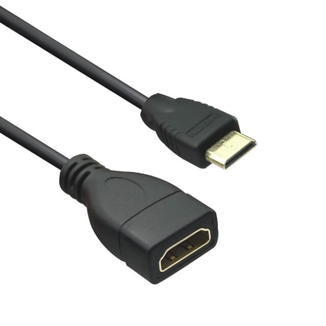  премиум LWM ™ позолоченные Type C Mini HDMI набирать женщин HDMI кабель 0.5ft 0.15M для 1080p смартфонов таблетки