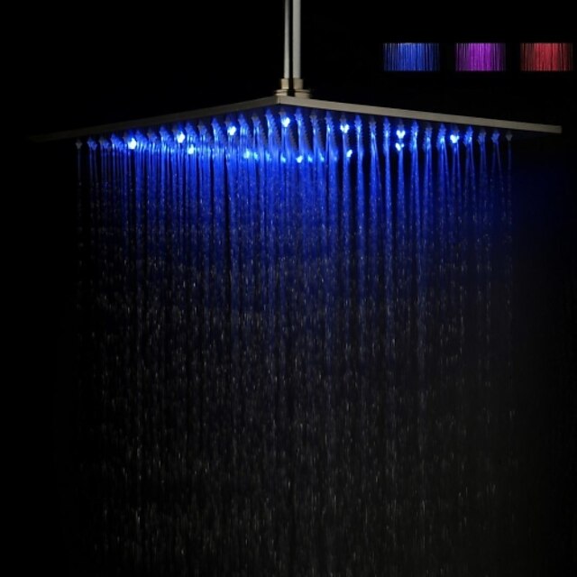  Moderno Doccia a pioggia Spazzolato caratteristica - Effetto pioggia / Con LED, Soffione doccia