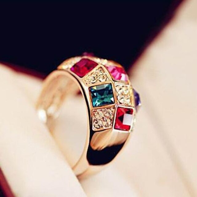  Women's Band Ring - Gold Plated, Alloy Fashion 6 For Wedding / Party / Daily / Crystal / Rhinestone