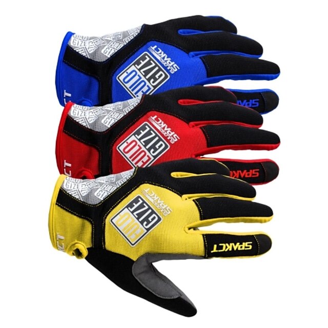  SPAKCT Перчатки для велосипедистов Дышащий Пригодно для носки Износостойкий Ударопрочность Спортивные перчатки Лайкра Желтый Красный Синий для
