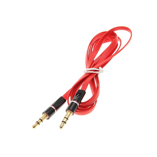  1.2M 4ft Noodle Flat Auxiliary Aux Audio Kabel 3.5mm Jack Mand til Mand Cord