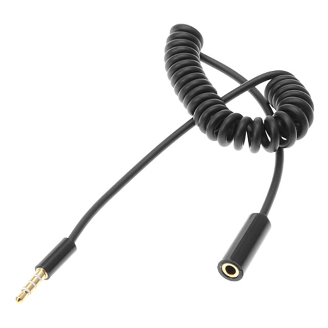 1M 3.3FT 3,5 mm mužů k ženám M / F Plug Jack Stereo sluchátka audio Spirálový prodlužovací kabel