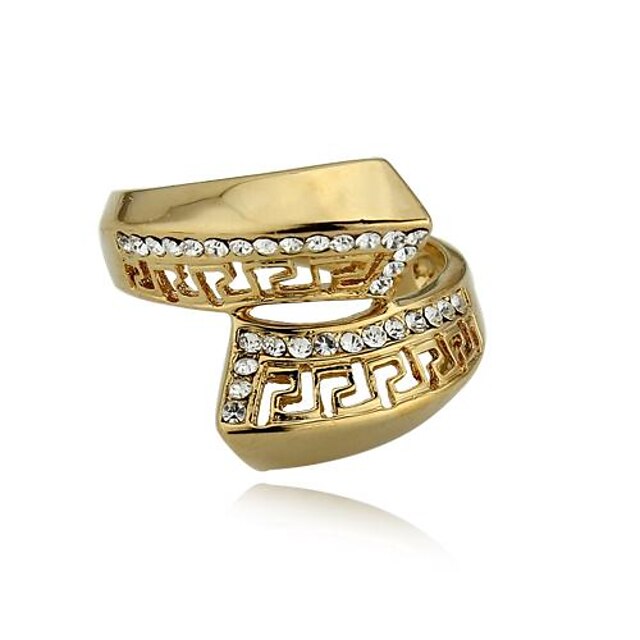  Women's Band Ring Gold Gold Plated Fashion Wedding Party Daily Costume Jewelry
