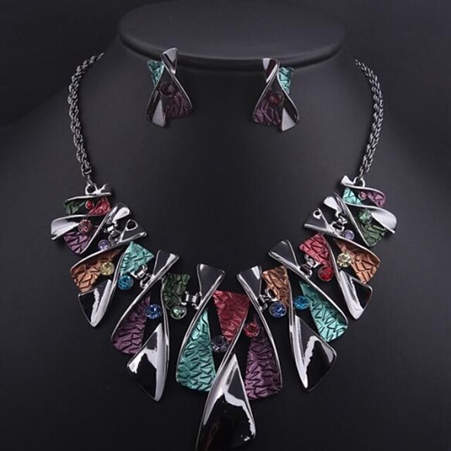 Women's Vintage Party Fashion Bridal Colorful European Jewelry Set Gemstone Alloy Jewelry Set , Wedding Special Occasion Birthday Gift