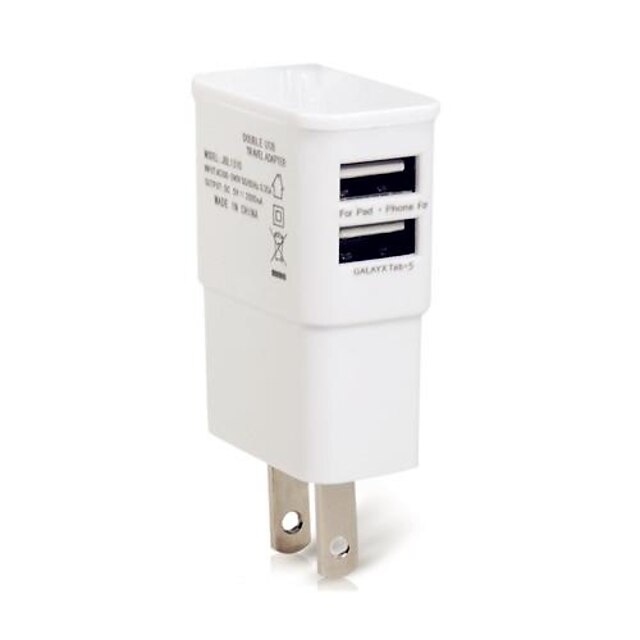  Зарядное устройство для дома / Портативное зарядное устройство Зарядное устройство USB Стандарт США Несколько портов 2 USB порта 1 A для