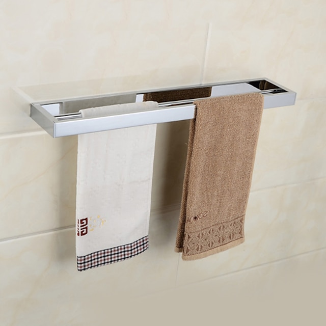  Modern Chrome Finish Solid Mässing Dubbel Towel Bar