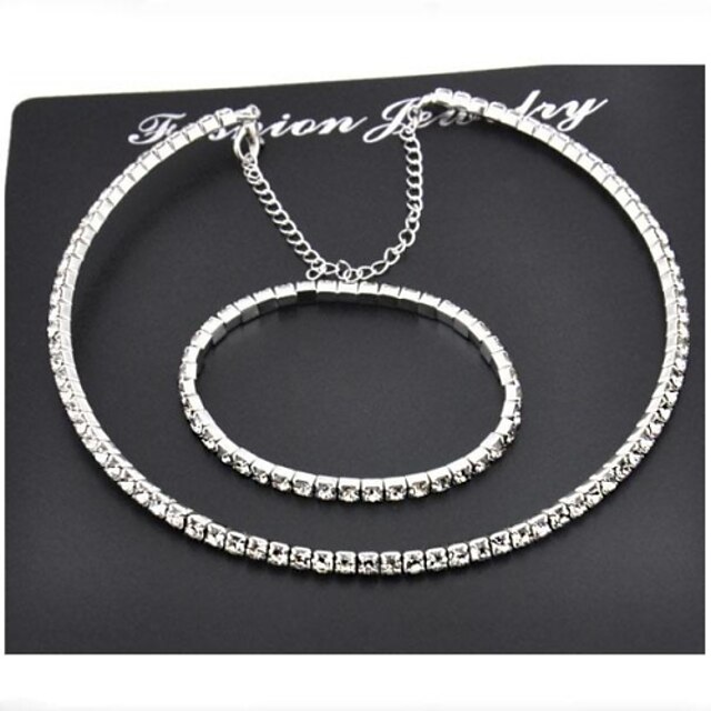  Jewelry Set Women's Party Jewelry Sets Alloy / Rhinestone Rhinestone Necklaces / Bracelets Silver