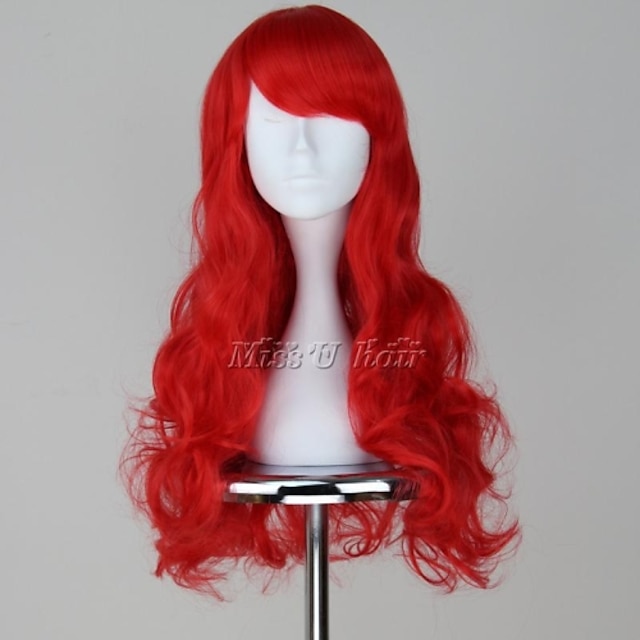  The Little Mermaid Ariel Cosplay Wigs Women's 26 inch Heat Resistant Fiber Anime Wig