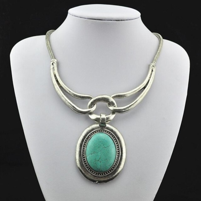  Women's Pendant Necklace Synthetic Gemstones Turquoise Alloy Pendant Necklace , Party Daily