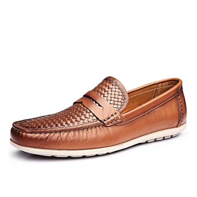  ceenシックな快適さの革のローファーの靴は、男性のスタイルの靴を織る