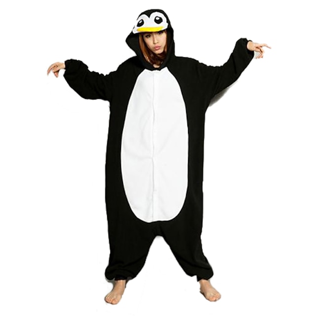  Adults' Kigurumi Pajamas Animal Penguin Patchwork Onesie Pajamas Polar Fleece Cosplay For Men and Women Animal Sleepwear Cartoon Festival / Holiday Costumes / Leotard / Onesie / Leotard / Onesie