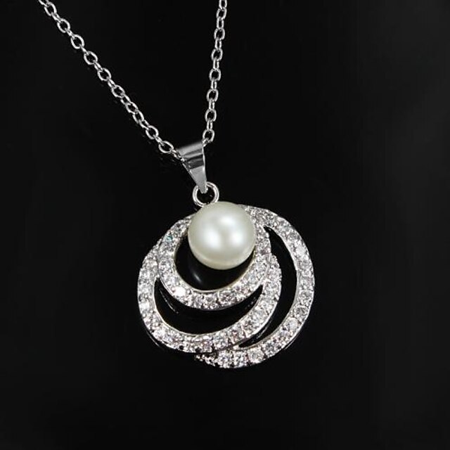  India Stil Brass argint placat cu Imitații de perle femei colier